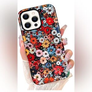 Red and Blue Floral Phone Case for iPhone